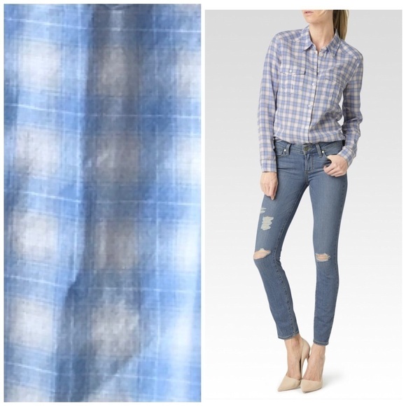 PAIGE button down plaid gingham shirt - Picture 4 of 9